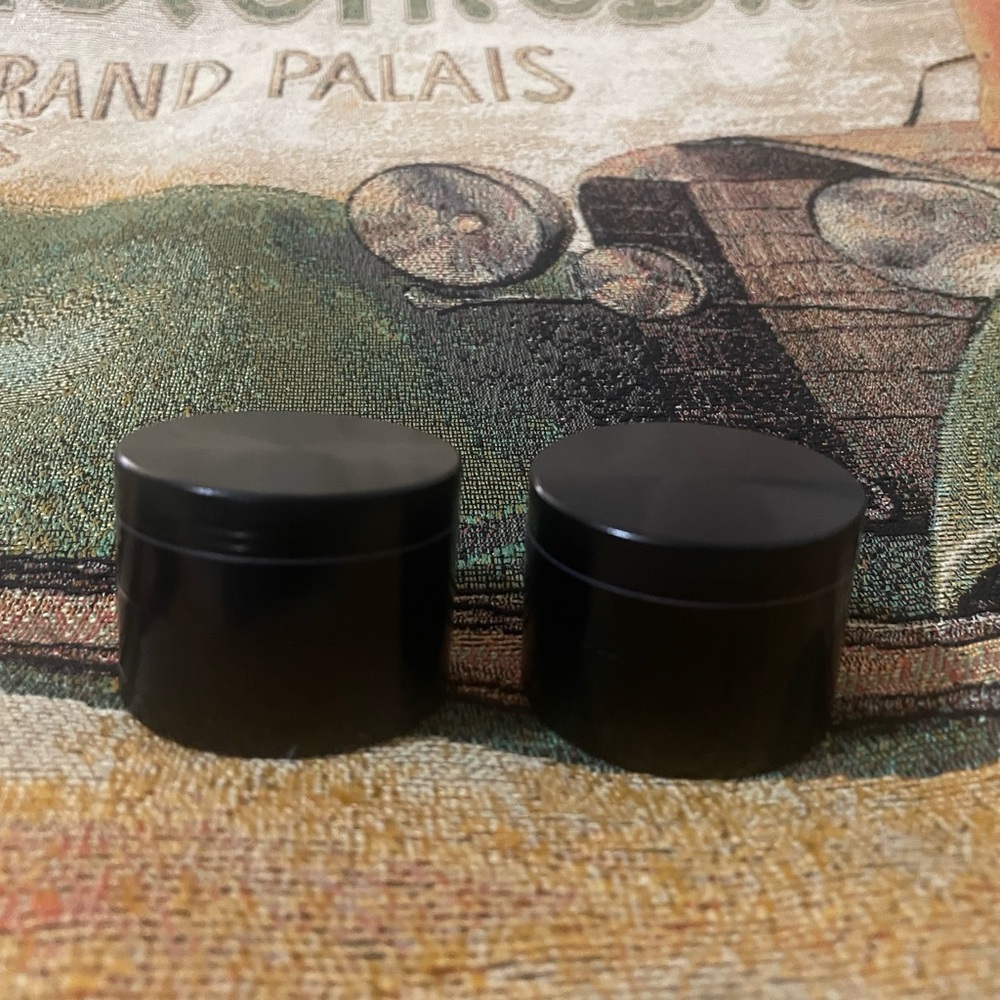 Lot of 2 Herb Spice Tobacco Grinders 2” 4pc Black Metal Magnetic NEW